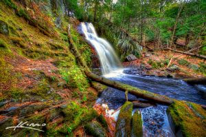 Beautiful Cascade Waterfall in Saco Bay Trails Maine
